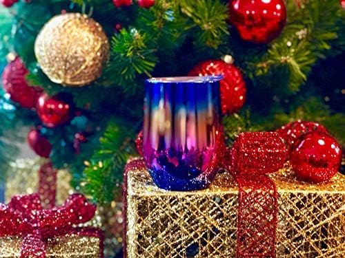 CHILLOUT LIFE 12 oz Stainless Steel Wine Tumbler with Lid - Double Wall Vacuum Insulated Wine Cup Glass Keeping Cold & Hot for Coffee, Champagne, Cocktails, Ice Cream - Colorful Rainbow