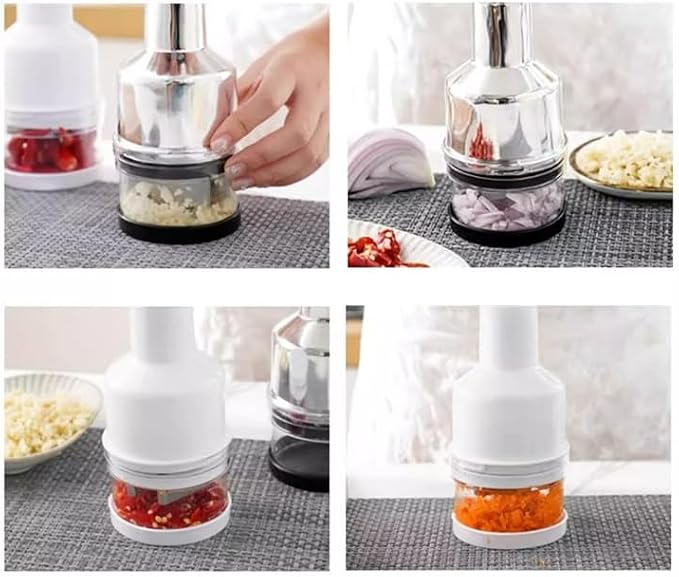 Stainless Steel Garlic Press 3-in-1 Crusher Mincer Chopper Kitchen Tool