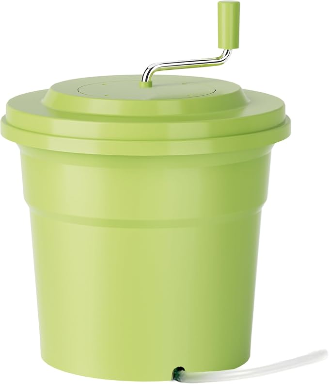 Commercial Salad Spinner, 5 Gallon (20QT) Large Capacity Vegetable Dryer with Built-in Drain Hose, Ergonomic Aluminum Handle, Sealed Gearbox, Efficiently Dries Up to 6–8 Heads of Lettuce