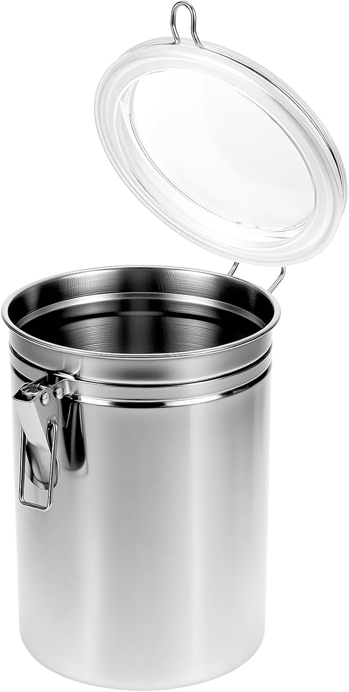 QWORK 4 Pack 62OZ Stainless Steel Canister Set with Lids - Airtight Food Storage Canisters, Sealable Jars for Coffee, Sugar, Flour, Tea