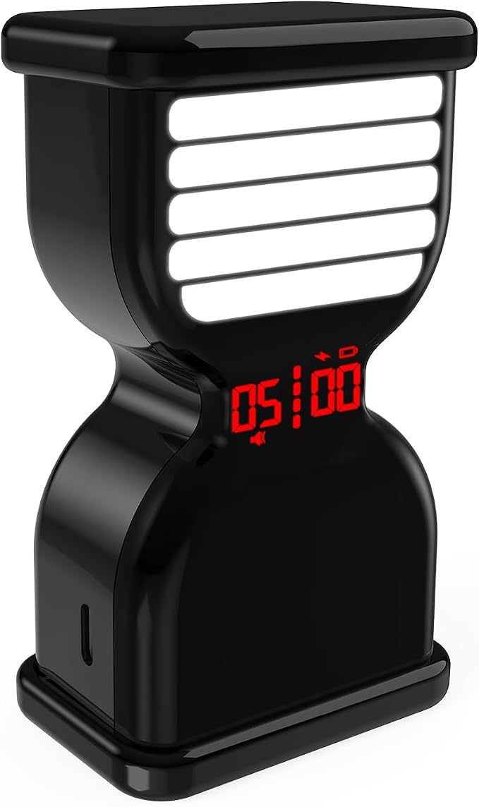 Pomodoro Timer for Productivity, Visual Digital Hourglass Timer | 5/25Min Preset, Custom Countdown Count-up, On/Off, Loud Alarm Mute, Rechargeable Flip Timer for ADHD Tool Study Work Kitchen