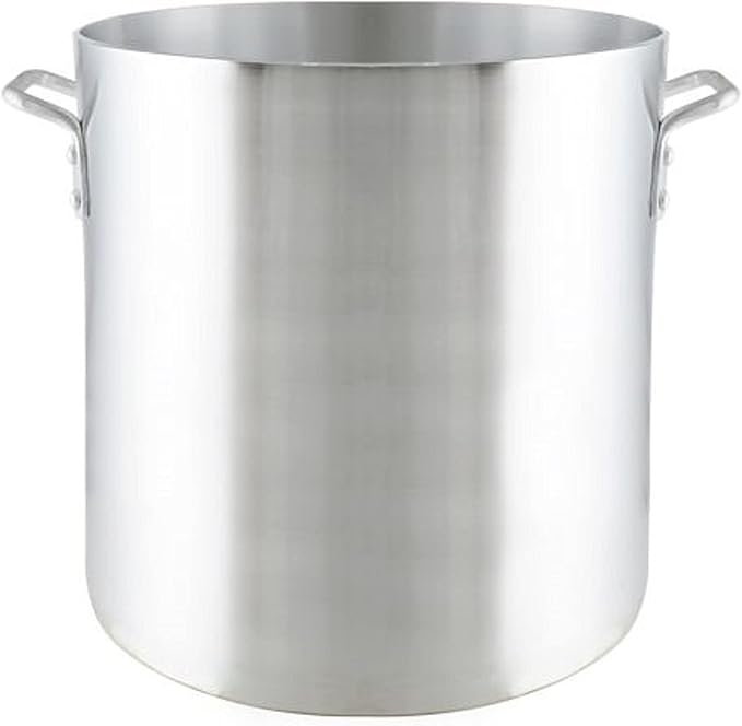 TrueCraftware- 80 qt. Heavy-Duty Aluminum Stock Pot with Riveted Handle 6mm Thickness- Multipurpose Pot Cookware Large Stockpot For Cooking Simmering Soup Stock Home Kitchen