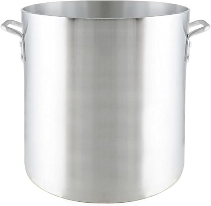 TrueCraftware- 100 qt. Heavy-Duty Aluminum Stock Pot with Riveted Handle 6mm Thickness- Multipurpose Pot Cookware Large Stockpot For Cooking Simmering Soup Stock Home Kitchen