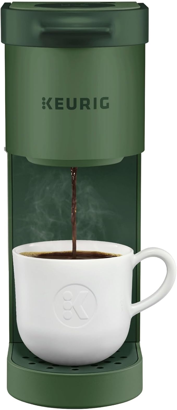 Keurig K-Mini Single Serve K-Cup Pod Coffee Maker, 6 to 12oz Brew size, with Cord Storage, Perfect for Small Spaces, Evergreen | Cord Storage, Small Spaces, Evergreen