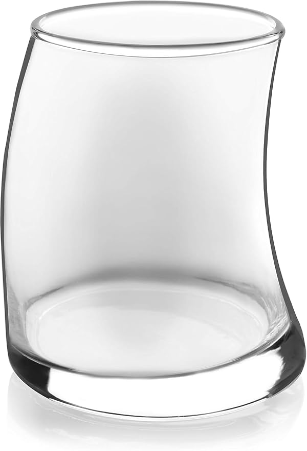 Libbey Swerve Drinking Glasses Set of 16, Chip-Resistant Tumbler and Rocks Glass Cups Set, Fun, Edgy Everyday Drinking Glasses for Special Events