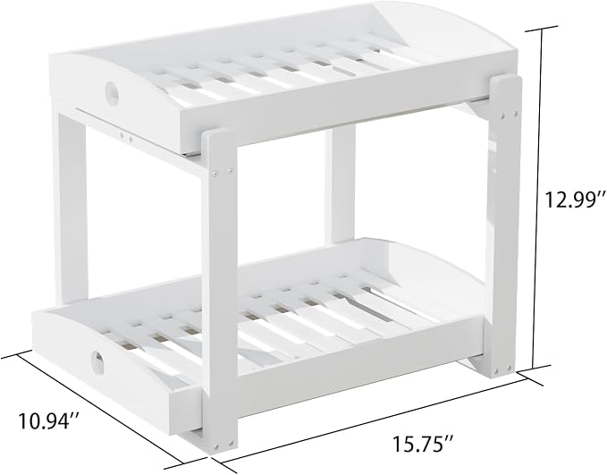 2 Pack Bamboo Under Sink Organizer, 2-Tier Sliding Drawers for Cabinets | Pull-out drawers keep cleaners and tall bottles visible, organized and easy to reach in kitchen or bathroom cabinets