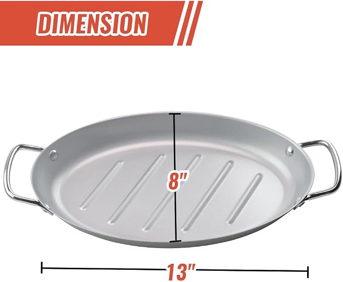Grill Pan for Outdoor BBQ - 11" x 15" Topper With Handles, Trays for Grilling, Barbecue Tray