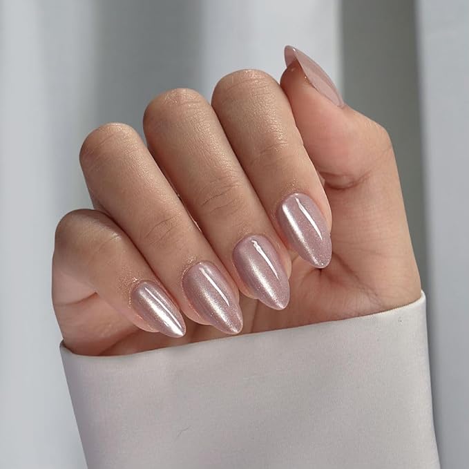 BTArtboxnails XCOATTIPS Cat Eye Press On Nails, Short Almond, Falling Star | Lamp-Curable 4-Week Wear, Salon Quality Value at Home, Natural Nail Look, Easy-to-Apply for Beginners, 1606ct Nail Tips Only