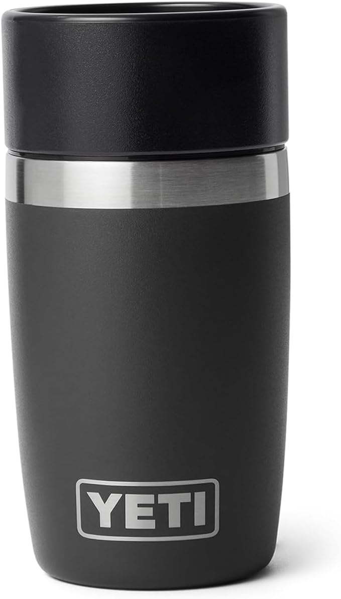 YETI Rambler 8 oz Travel Bottle, Stainless Steel, Vacuum Insulated with Leakproof Commuter Cap, Black