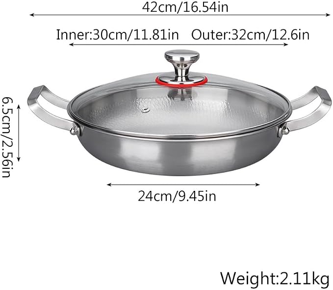 Titanium Hammered Pan, 2026 New Upgrade Double Handle Non Stick Titanium Pans for Cooking, Ultra-Durable, Scratch-Resistant, Even Heating Frying pans, Compatible With All Cooktops,With lid,12