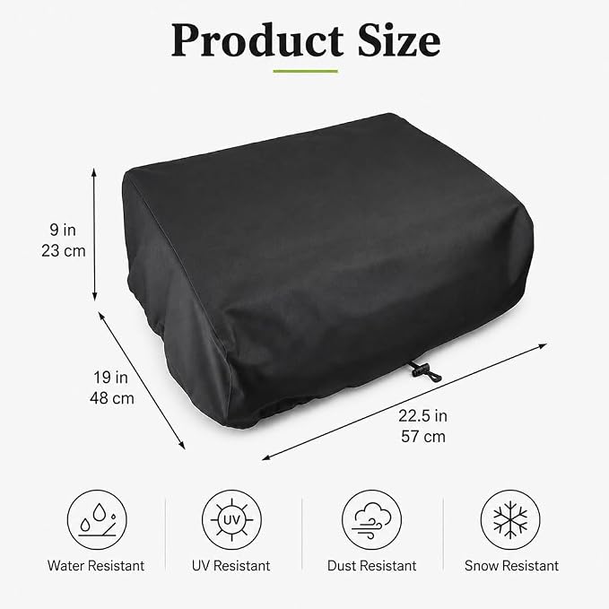 Electric Griddle Cover for Wolf Gourmet WGGR100S Tabletop Griddle Outdoor Protective Cover Dust Resistant Storage Cover 22.5 x 19 x 9 in
