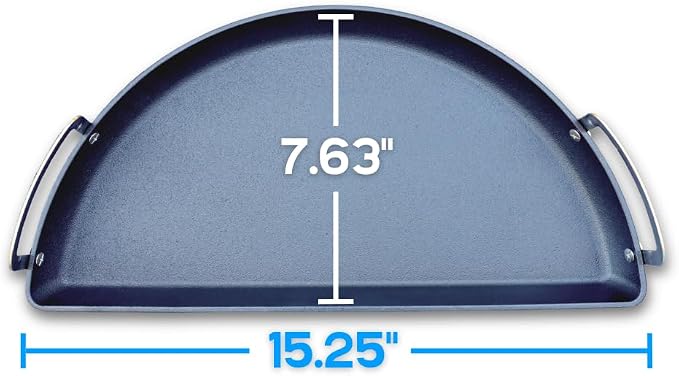 SnS Grills Slow ‘N Sear Cast Iron Drip 'N Griddle Pan 18", 3-in-1 Versatile Grill Accessory for Searing, Griddle and Drippings - Fits Weber & other 18” Kettle Grills