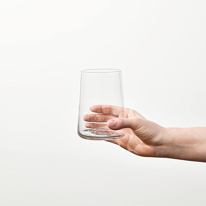 Krosno Water Glasses Set of 6, 16.6 oz, Infinity Collection | Glass Tumblers, Lead-Free Crystal Glassware, Juice Glasses, Water Glass Set, Dishwasher Safe, Made in Europe