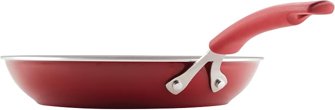 Rachael Ray Cook + Create Nonstick Frying Pans/Skillet Set, 9.5 Inch and 11.75 Inch, Red