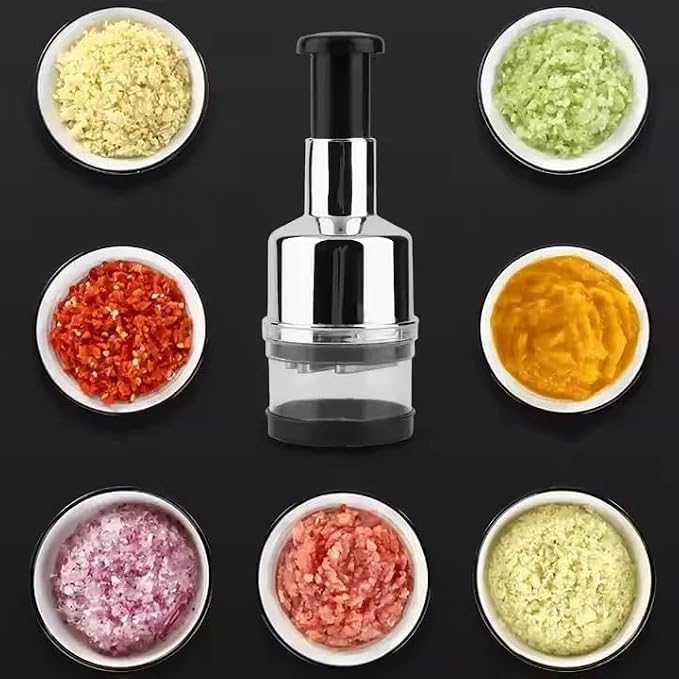Stainless Steel Garlic Press 3-in-1 Crusher Mincer Chopper Kitchen Tool