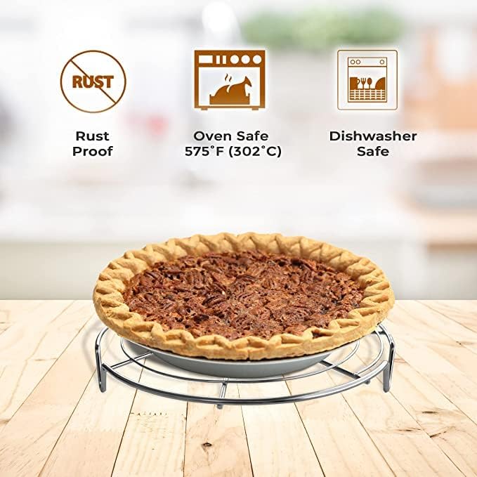 Round Cooling Rack Stainless Steel Steamer Rack Set of 3 | Used for steaming, canning, cooling cakes and lining air fryer or pressure cooker baskets for cooking