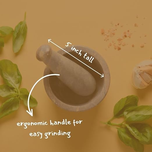 Stone Mortar and Pestle for Grinding Herbs and Spices, Made from Gray Soapstone, Small Size, 3 Inch Wide