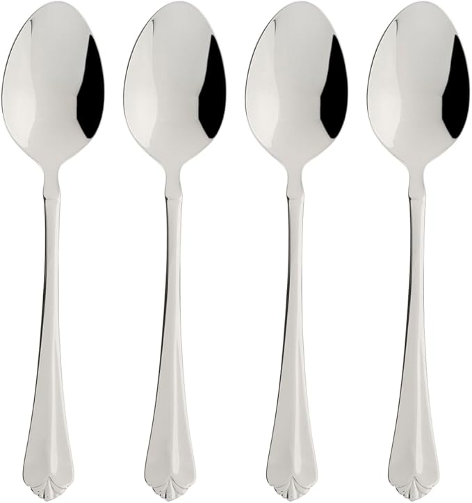 Oneida Juilliard Teaspoons Silverware Set for 4, Flatware | mirror finish, dishwasher safe | cutlery set for kitchen and dining, utensil set, kitchen gifts for women, heavy duty