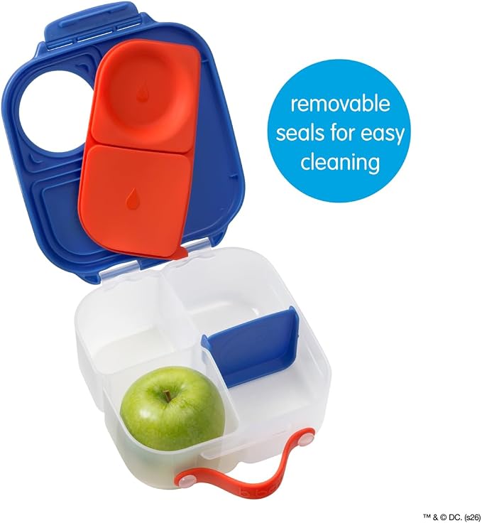 b.box Superman Mini Lunch Box Kids, Snack Containers for Kids, 4.25 Cup | Bento Box for Kids, Perfect 1st Lunch Box, Lunch Containers, Leak Proof, Dishwasher Safe, BPA Free, PFAS Free, Ages 3+