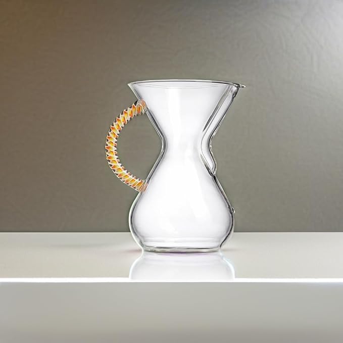 Chemex Pour Over Coffee Maker, Twisted Glass Handle, 6 Cup 30 oz, Citrus | Colored Statement Glass, Borosilicate, Uses Bonded Filters, Sediment-Free Brew