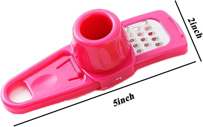 Angel's Peel Lounge Multipurpose Garlic Mincer and Garlic Crusher - Easy Squeeze Clean Garlic Press, Dishwasher Safe Sturdy Tool Compact and Portable Design for Extracts More Paste Per Clove - Pink