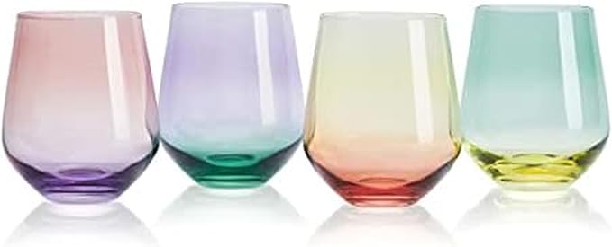 Mikasa Chroma Set of 4 Stemless Wine Glasses, 13 Ounce