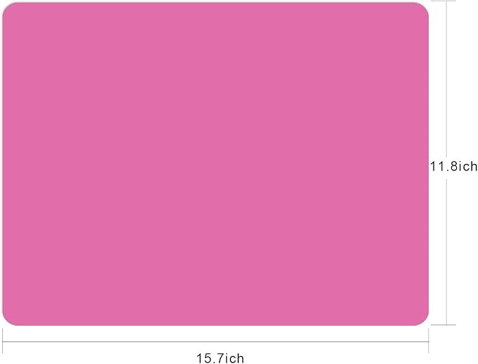 Silicone Placemats, Food-Grade Non-Slip Waterproof, Dining, Stain Resistant, Countertop Protector, Kitchen Counter Mat, Heat Resistant, Baking mat Dishwasher Safe (15.7x11.8Inch-4pack, Rose)