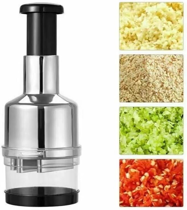 Stainless Steel Garlic Press 3-in-1 Crusher Mincer Chopper Kitchen Tool