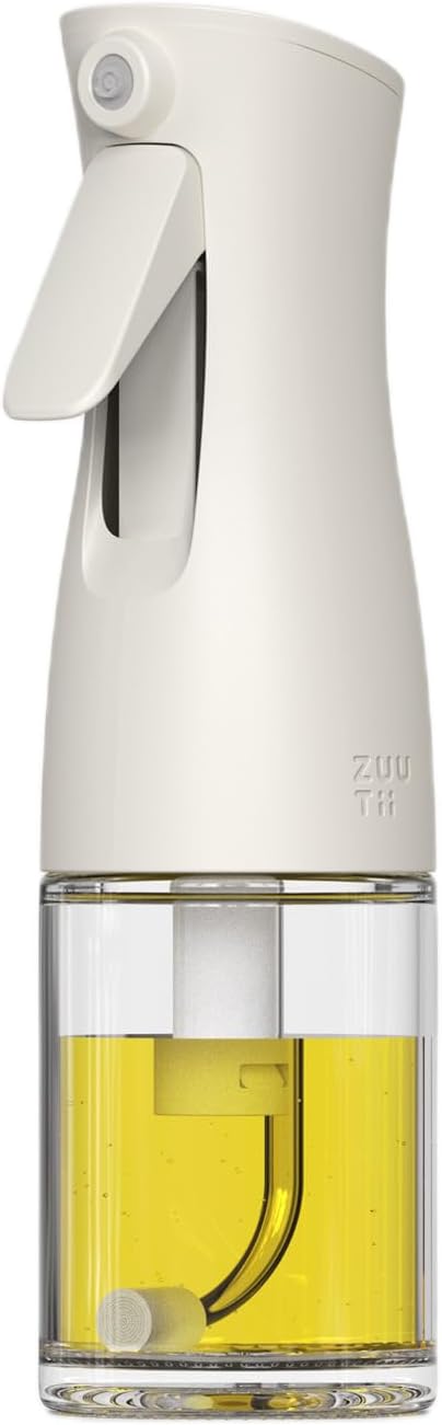 Zuutii Oil Sprayer for Cooking, 170ml Olive Oil Sprayer Mister, Olive Oil Spray Bottle for Salad, BBQ, Continuous Spray with Portion Control, Kitchen Baking, Roasting,Hairstyling,Light Cream