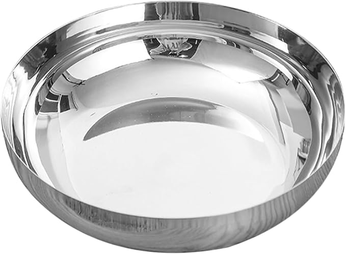 CALLARON 75oz Stainless Steel Mixing Bowls - 9.4 inch Large Metal Serving Bowl, Non-Slip Silver Decorative Bowl for Salad, Pasta, Soup, Fruit, Dishwasher Safe