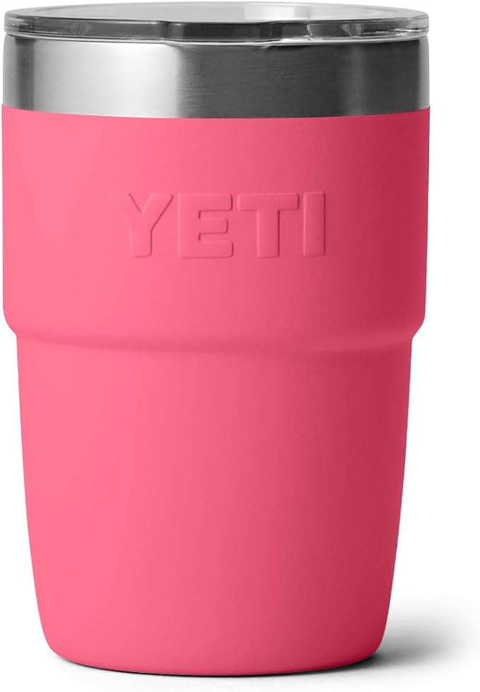 YETI Rambler 8 oz Insulated Coffee Mug with Lid - Stackable Double-Wall Vacuum Insulated Coffee Cup - DuraSip Ceramic Lining - Barista-Friendly Design - Stainless Steel - Dishwasher Safe