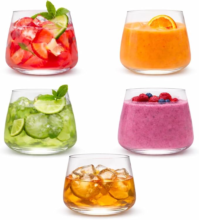 Oojami 40 Pack Disposable Wine Glasses 12 oz Stemless Plastic Cocktail | Shatterproof BPA-Free Reusable Recyclable Cups for Wedding Party Birthday, Whiskey Champagne Mocktail, Unbreakable Clear 12oz