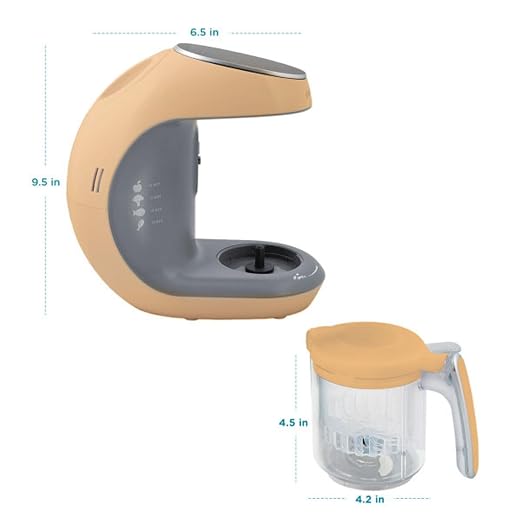 EVLA'S Baby Food Maker, Steamer, Blender, Baby Food Processor for Healthy Homemade Baby Food in Minutes, Touch Screen with 6 Reusable Food Pouches, Baby Registry Essential, Peach | Blend, Grind, Steam, and Cook Homemade Baby Food, Self Cleaning Machine...