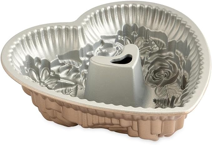 Nordic Ware Wildflower Heart Bundt, 6 Cup, Toffee