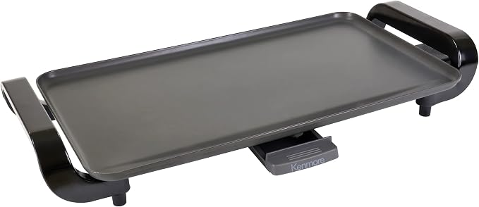 Kenmore Electric Griddle NonStick 1500W Adjustable Temperature 10"x18" Easy to Clean Large Cooking Surface Ideal for Pancakes Grilled Cheese Breakfast and Family Meals