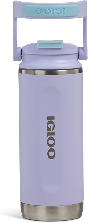 Igloo, 16 oz FlipNSip Tumbler, Reusable Travel Mug, Stainless Steel Insulated Hydration Cup for Hot & Cold Beverages, Lilac