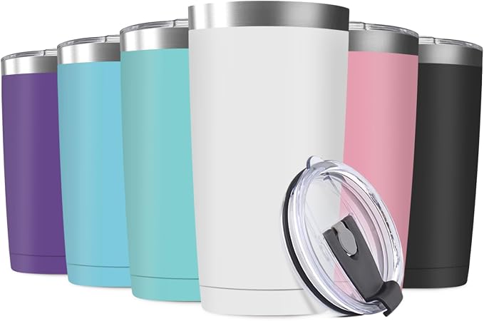20oz Tumbler Vacuum Insulated Travel Mug with Lids, Stainless Steel Double Wall Thermal Coffe Cup for Home, Office, Outdoor Suitable for Vehicle Cup Holders