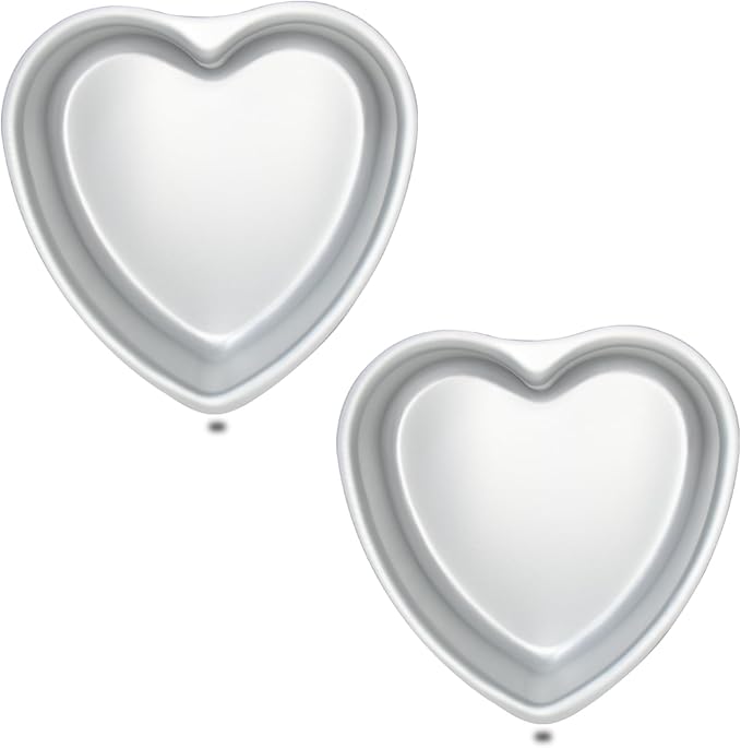 Set of 2 Heart-shaped cake pan, heart-shaped cake tin, aluminum, 8-inch heart-shaped, for weddings, parties, family and other occasions cake (8 x 2 Inch,Set of 2) | Aluminum, Wedding & Party Use, Bread & Chocolate Baking