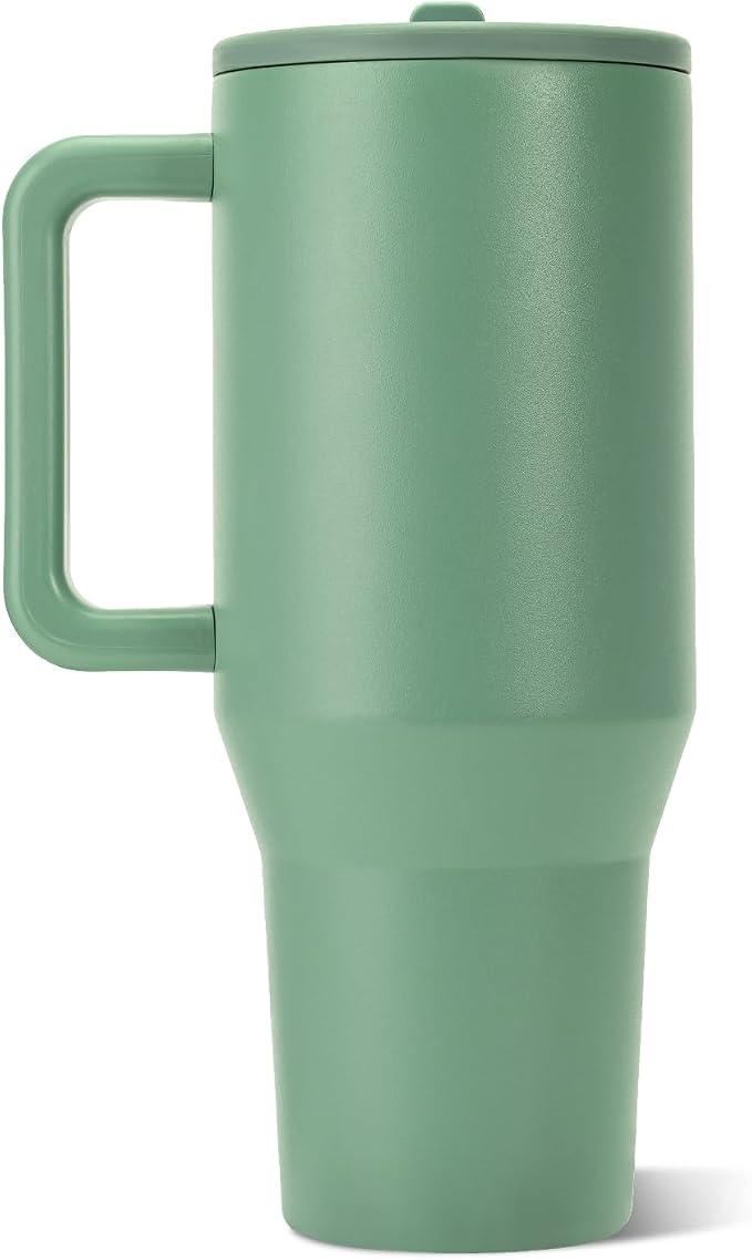 HydroJug Traveler 40oz, Insulated Tumbler with Handle & Straw, Sage