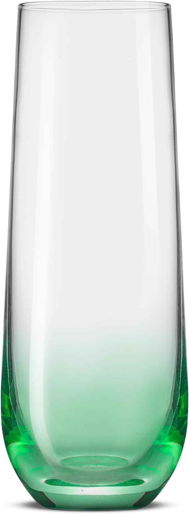 JoyJolt Hue Stemless Champagne Flutes Set of 6 Colored Glasses, 9.5oz Cocktail Glass Set for Mimosa, Stemless Champagne Glasses, Prosecco Wine Flute, Bar Glassware