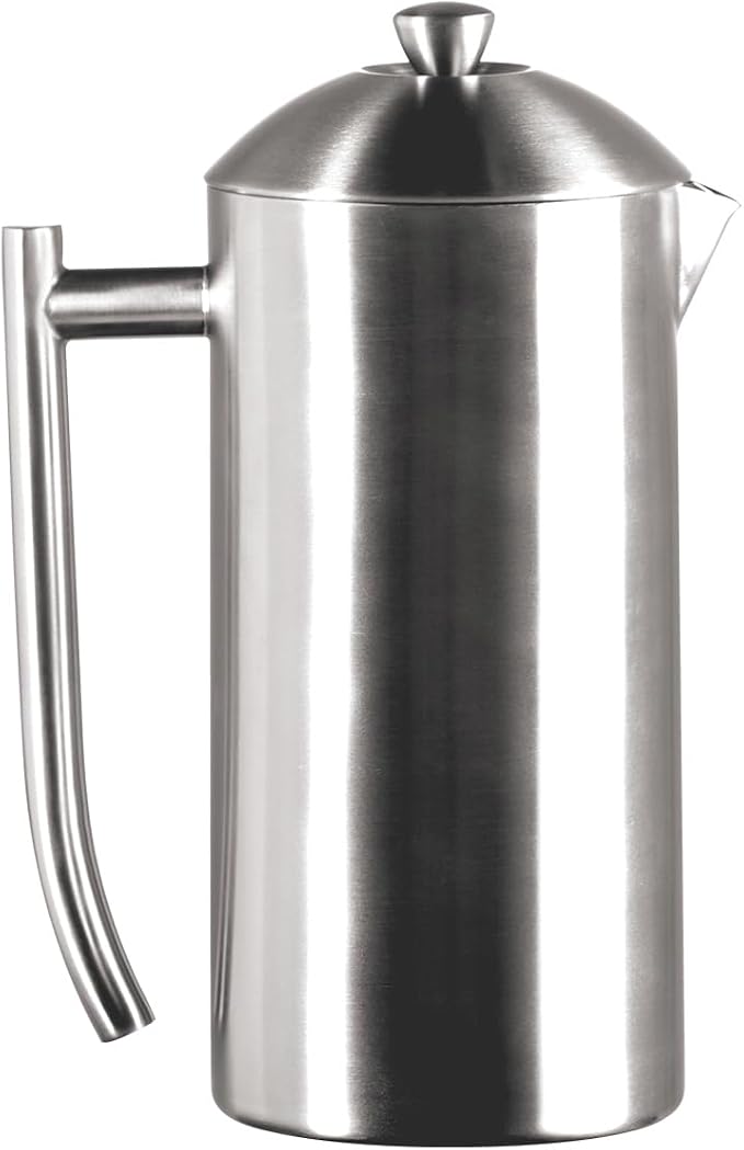 Frieling Double-Walled Stainless Steel French Press Coffee Maker - Brushed 36 oz (1 Liter) Insulated Coffee Press