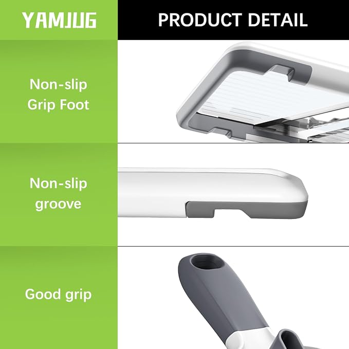 Multi Handheld Mandoline Slicer - Adjustable Stainless Steel Blade | Hand Guard & Peeler Included, 1-4 mm Adjustable,Non-Slip Grip, Easy Rinse Clean, Space Saving, For Salad Stir-Fry Meal Prep