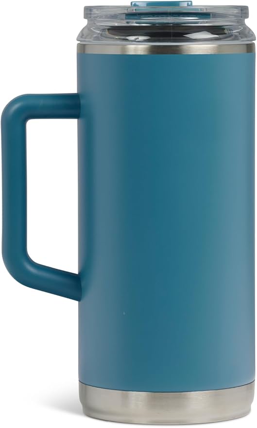 Igloo, 36 oz Tumbler with Handle, Reusable Travel Mug, Stainless Steel Insulated Hydration Cup for Hot & Cold Beverages, Modern Blue