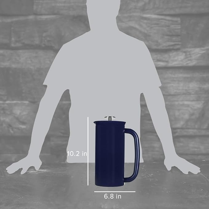 ESPRO P7 French Press, 32oz, Agean Blue, Stainless Steel Coffee Maker | Double Filter Coffee Press, Grit-Free Coffee, Heat Resistant Insulated tea Press, Easy Hot and Cold Coffee Brewer, Tea Brewer