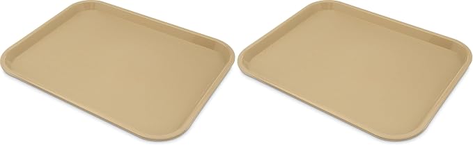 Carlisle FoodService Products Cafe Plastic Fast Food Tray, 14" x 18", Beige (Pack of 2)