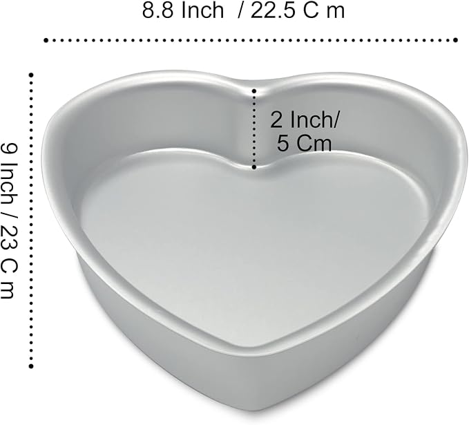 Set of 2 Heart-shaped cake pan, heart-shaped cake tin, aluminum, 8-inch heart-shaped, for weddings, parties, family and other occasions cake (8 x 2 Inch,Set of 2) | Aluminum, Wedding & Party Use, Bread & Chocolate Baking