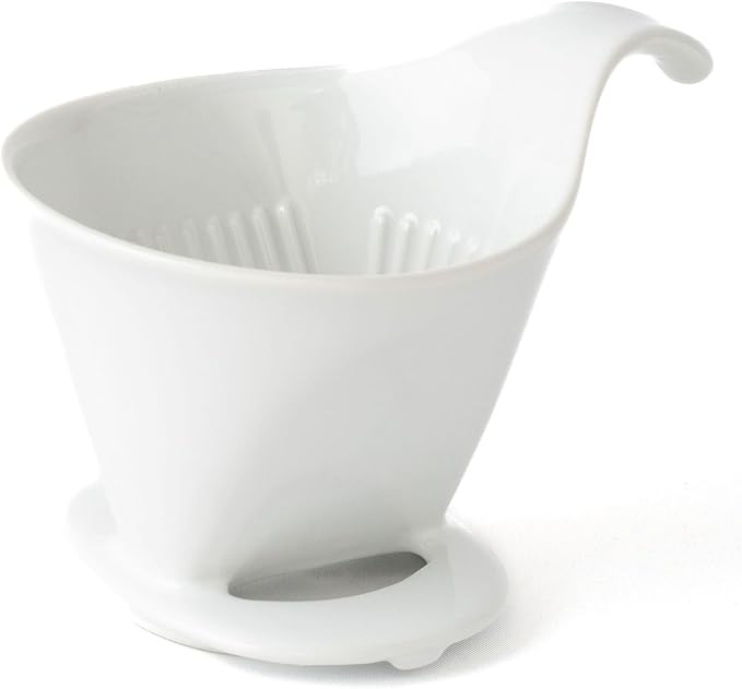 ZERO JAPAN - Bee House Pour Over Coffee Dripper - Ceramic Coffee Maker with Elegant Peek Hole, Drip Cone Brewer Coffee Gifts, Brewing Accessories - White, Standard Size