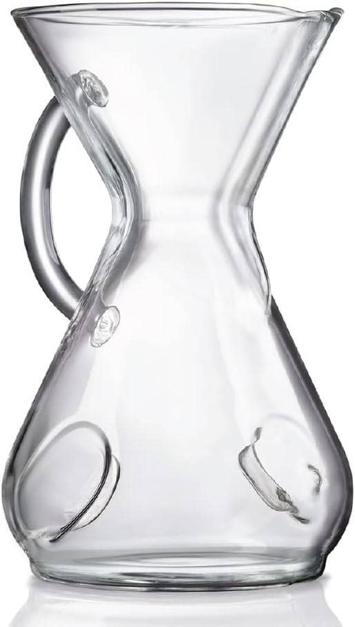 Chemex ChemAer Pour Over Coffee Maker, Glass Handle, 8 Cup 40 oz Carafe | Aerates and Oxygenates Coffee or Wine, Patented Filter, Borosilicate Glass