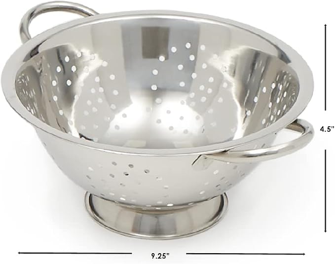 Home Basics Deep Colander Stainless Steel 3 Quart#44;
