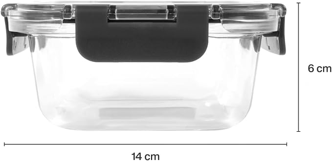 Zyliss E981064 640ml Glass Container, Shatter Resistant Glass, Airtight Food Storage Box with Sealable Lid, Microwave Safe, BPA Free, Freezer Safe, Fridge Storage, Food Container, 7.17"x2.44"x5.35"